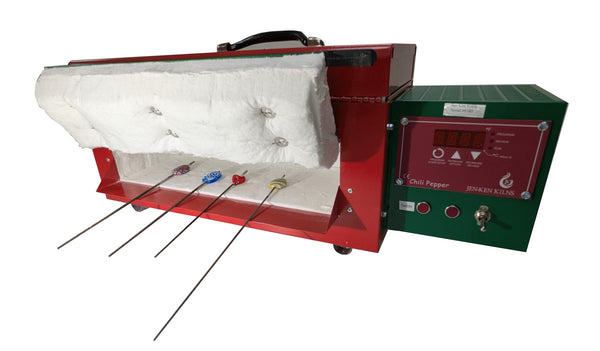 Jen-Ken Chilipepper Glass Annealing Oven with the door open, side view