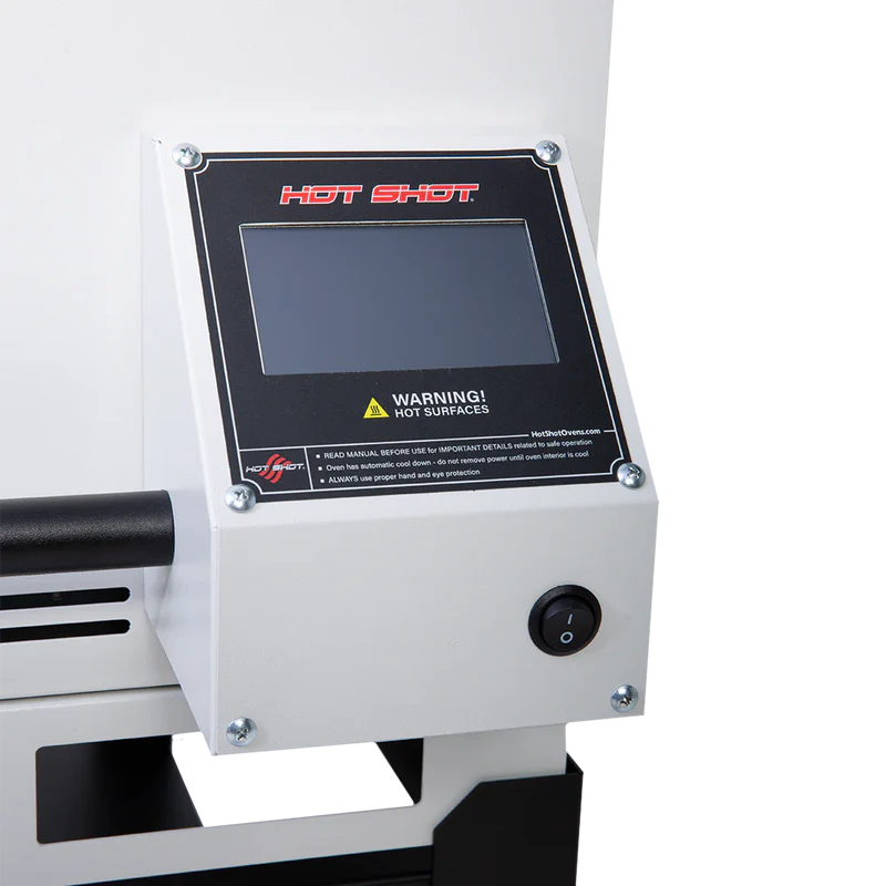 Hot Shot HS-24G kiln angled view with touchscreen controller