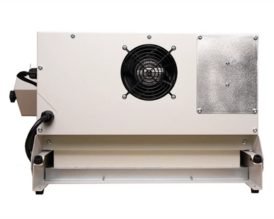 Hot Shot HS-12G glass kiln rear view showing cooling fan and electrical panel