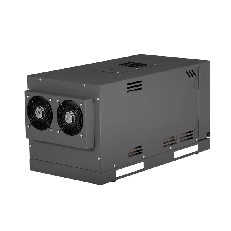 Hot Shot HS-18K heat treat oven rear view with cooling fans