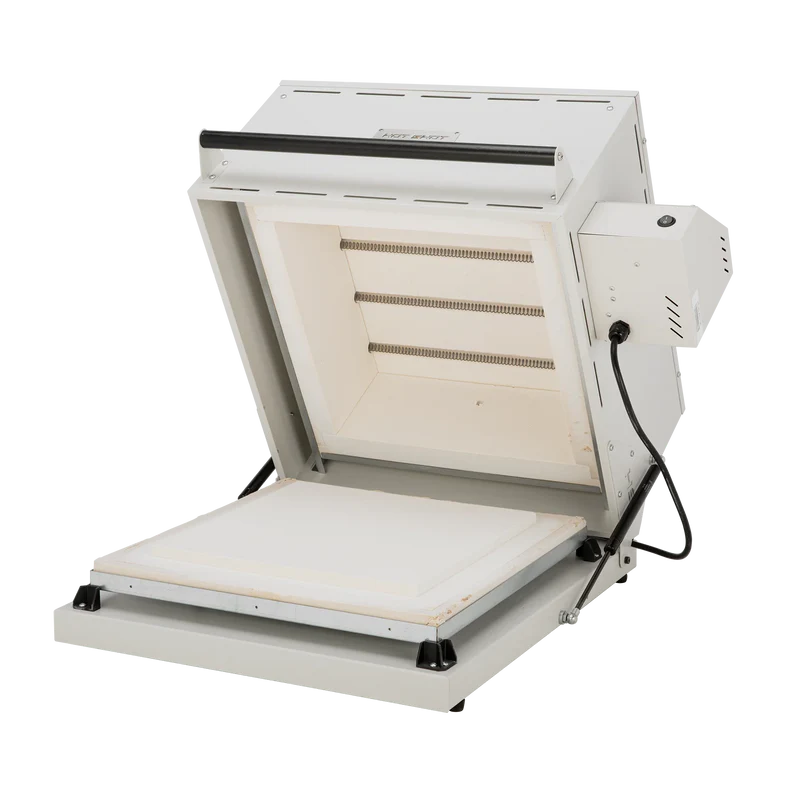 Hot Shot HS-16G kiln open interior clamshell design
