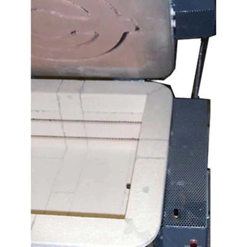 Olympic 139FLE front-loading kiln front view with side hinge door open