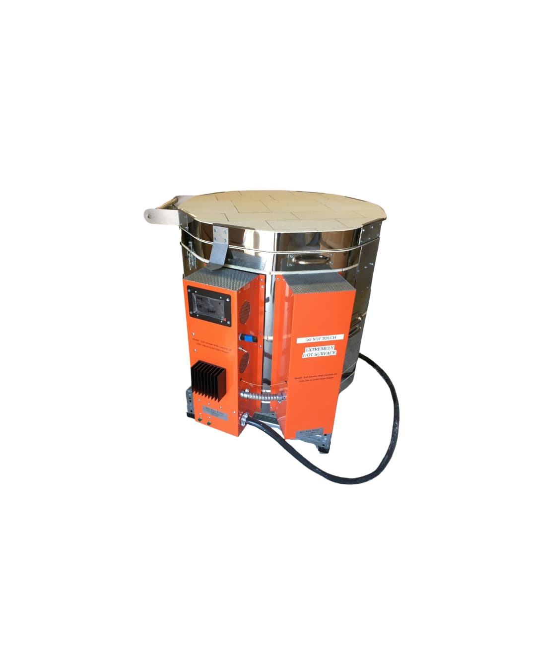 Jen-Ken DW Crucible double wall glass melting kiln, closed side view