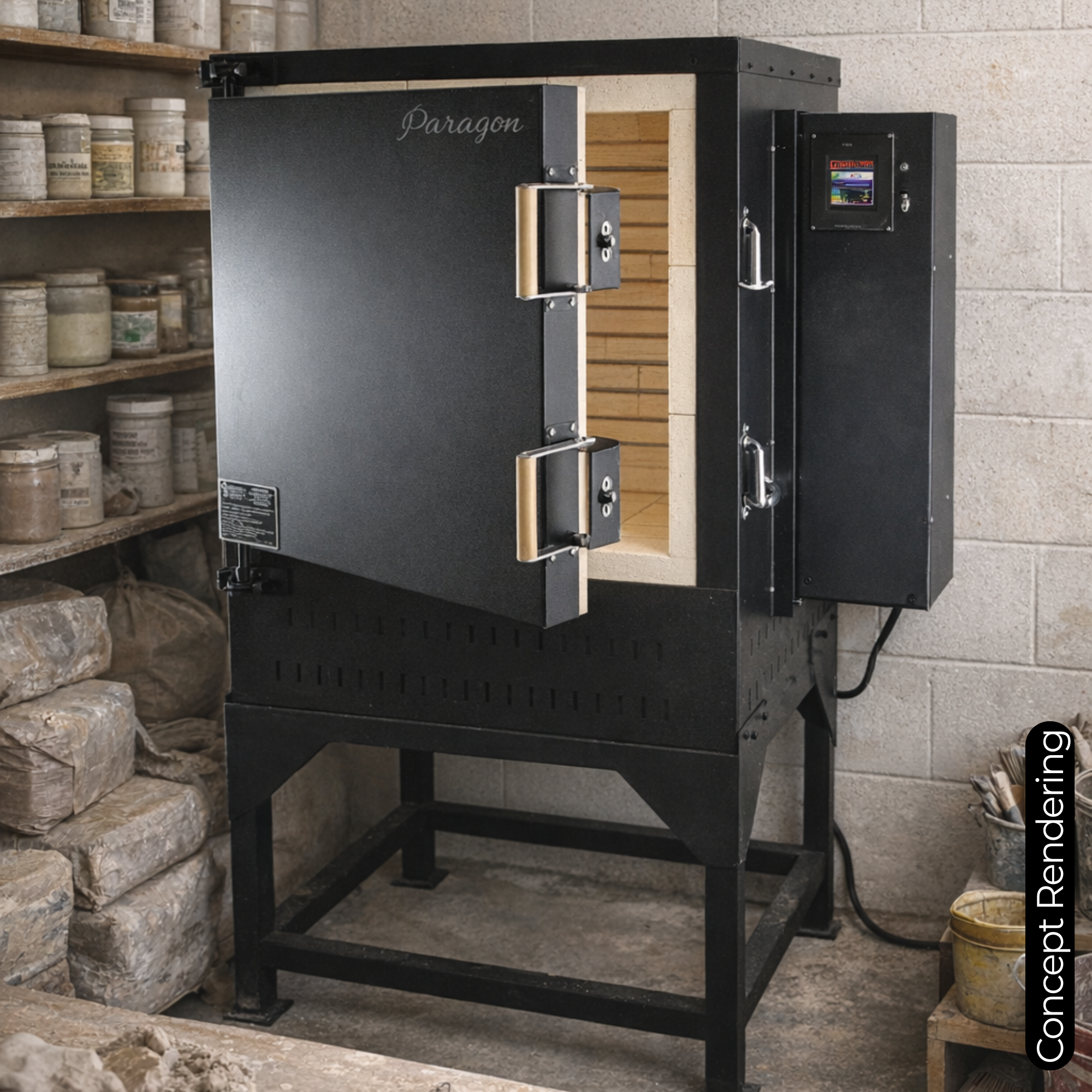 Paragon Dragon 24 Front-Loading Kiln | Dragon 24 | 9 cu ft Cone 10 ceramic front-loading kiln