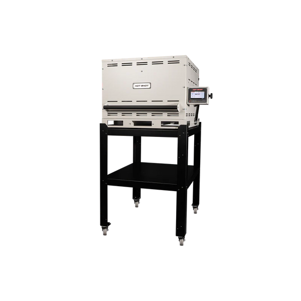 Hot Shot HS-18G glass kiln on rolling stand studio setup