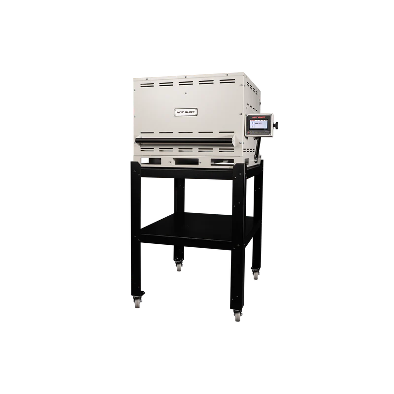 Hot Shot HS-18G glass kiln on rolling stand studio setup