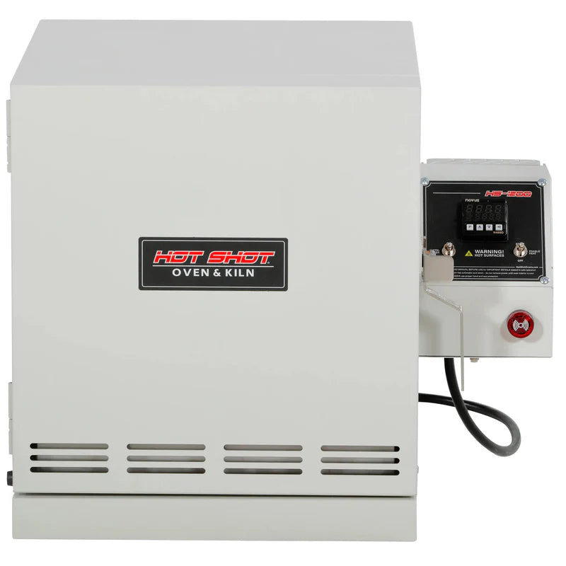Hot Shot HS-1200 heat treat oven front view with digital controller