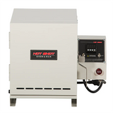 Hot Shot HS-360 heat treat oven front view with digital controller and power switch