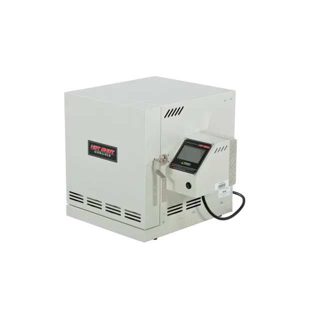 Hot Shot HS-1200 heat treat oven side angle with control panel