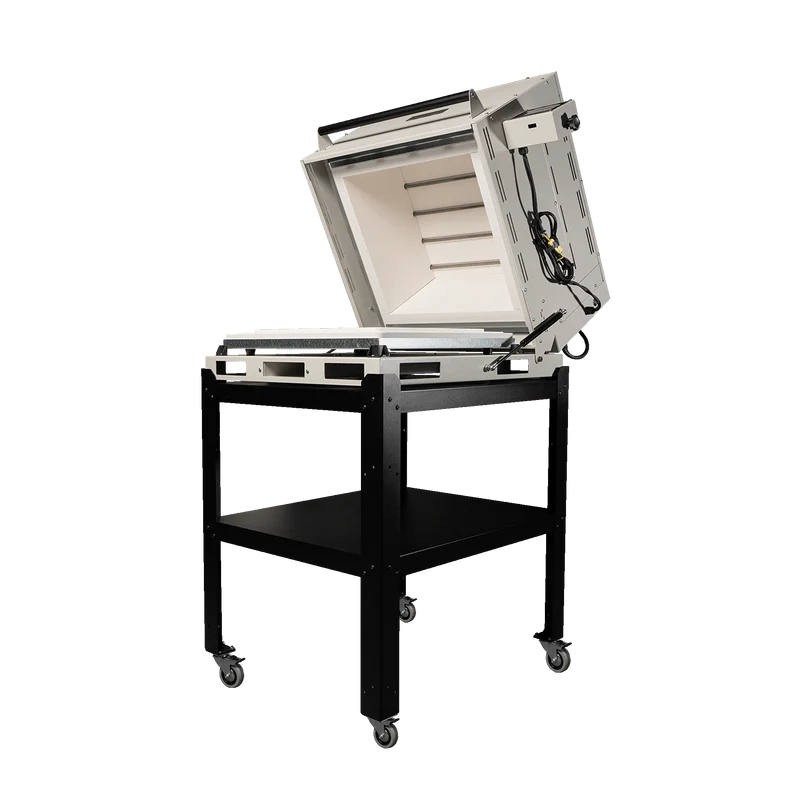 Hot Shot HS-18G glass kiln open clamshell design with interior shelves