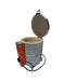 Jen-Ken Mega Coil 2431 3" Ceramic Kiln with the lid open, left side