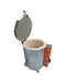 Jen-Ken Mega Coil 2431 3" Ceramic Kiln with the lid open, right side