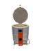 Jen-Ken Mega Coil 2829 3" Ceramic Kiln with the lid open, front view