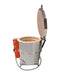 Jen-Ken Mega Coil 2829 3" Ceramic Kiln with the lid open, left side