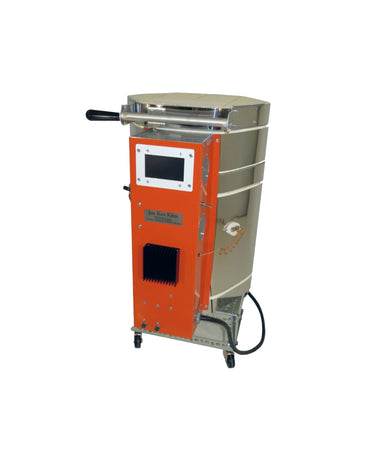 Jen-Ken Vertical Air Bath 21 Knife Kiln side view with the lid closed