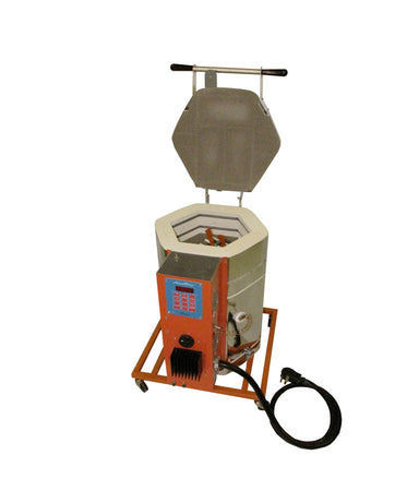 Jen-Ken Vertical Air Bath Excalibur Knife Kiln cutaway showing the vertical chamber and the extension section