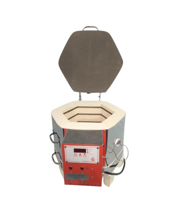 Jen-Ken Vitri Barrel Vitrigraph Kiln with the chamber open