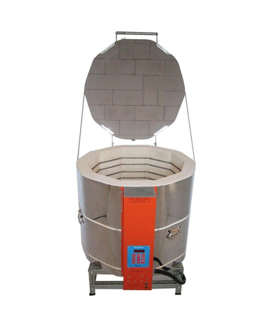 Jen-Ken 2422 3" High Fire Ceramic Kiln with the lid open