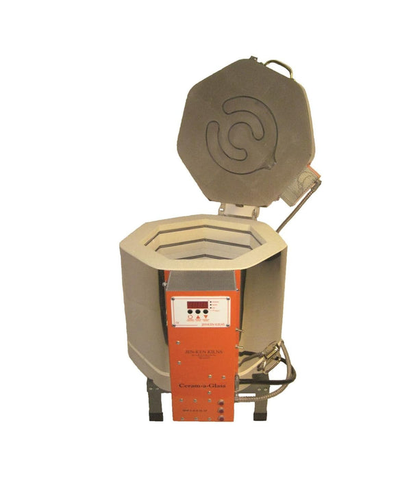Jen-Ken Ceram-a-Glass 1513 Kiln with the lid open