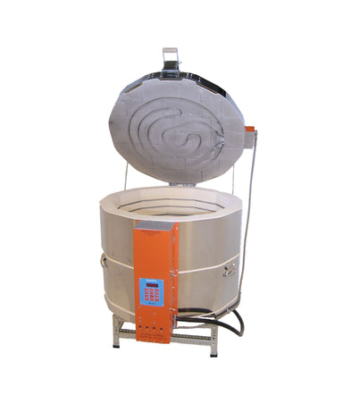 Jen-Ken Ceram-a-Glass 2822 3" Kiln with the lid open