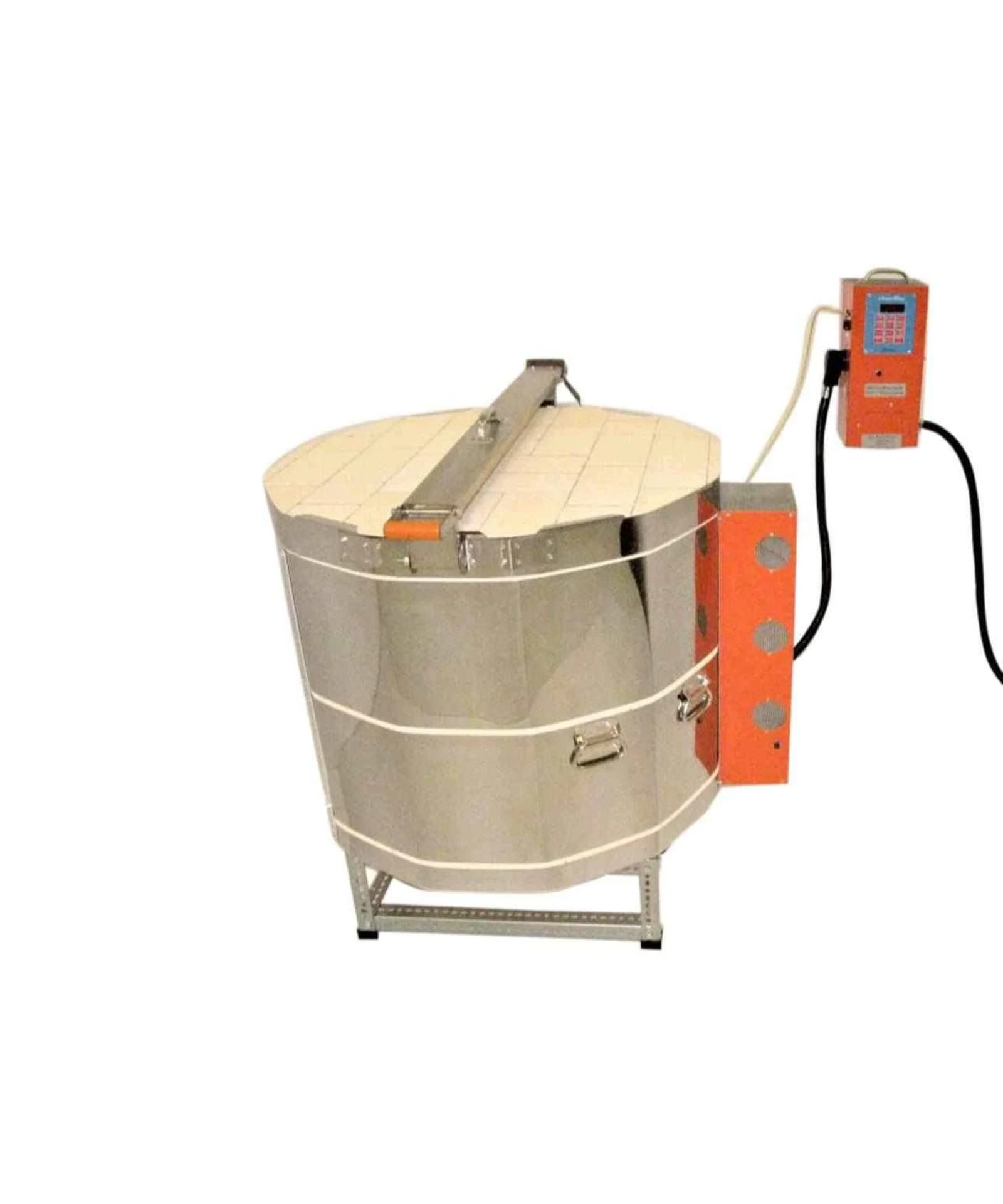 Jen-Ken Mega Coil 2822 3" Ceramic Kiln with the lid closed