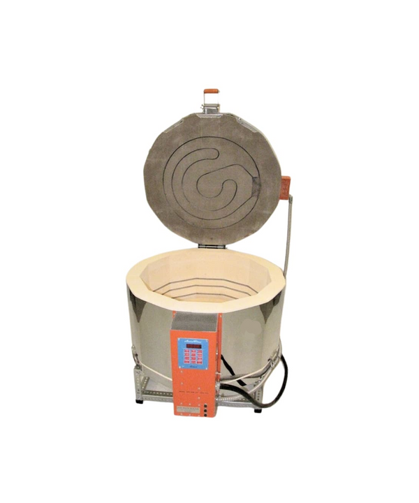 Jen-Ken AFG 2815 3" Glass/Casting Kiln with the chamber open