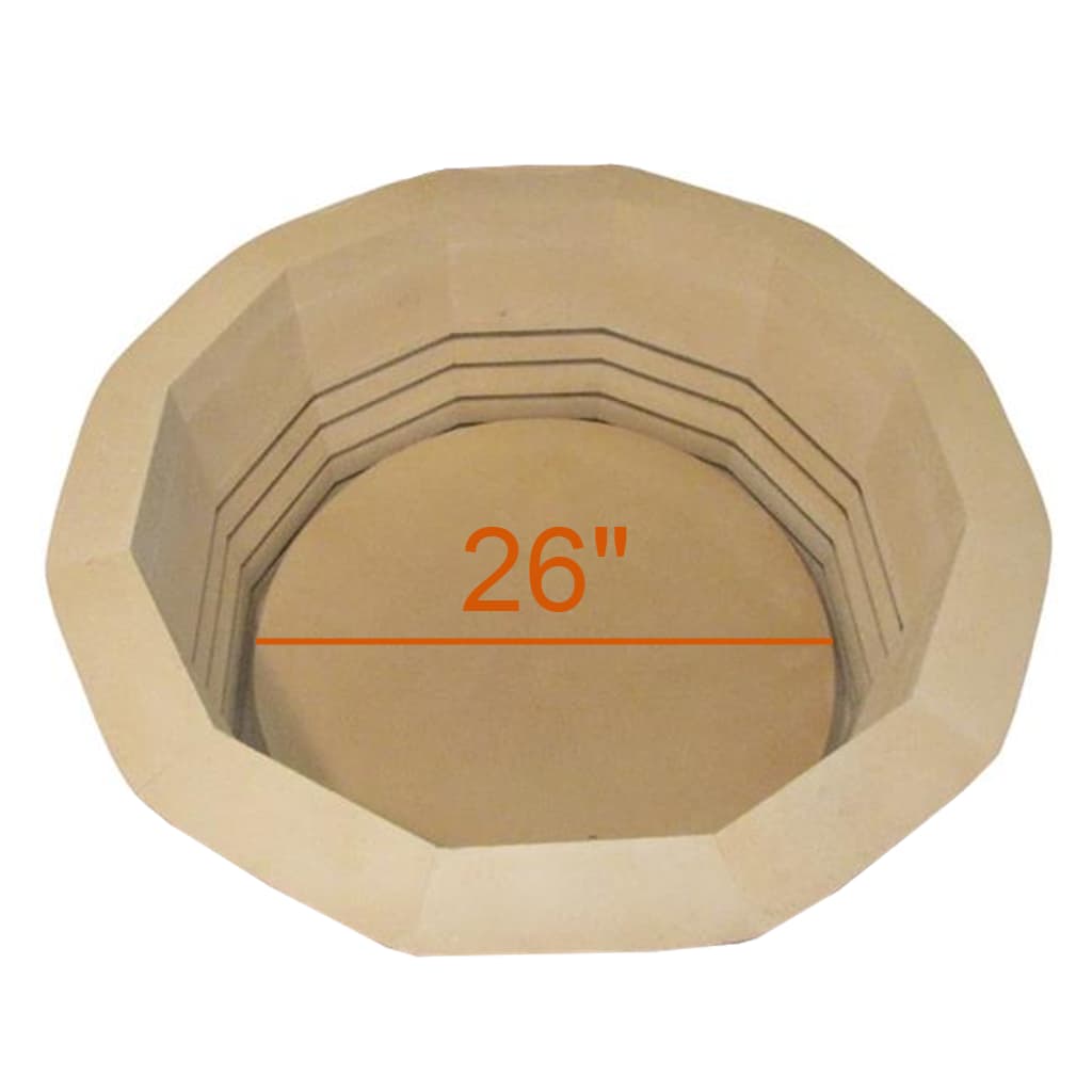 Jen-Ken 26 inch full-round kiln shelf shown in a glass kiln