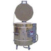 Olympic Kilns 2327HE electric kiln with lid open showing large round firing chamber and control box