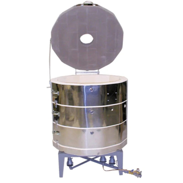 Olympic Kilns 2827G updraft gas kiln open top-loading design with spacious brick-lined chamber