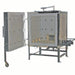 Olympic Kilns DD9 gas kiln open chamber with visible burners and interior for high-capacity ceramic firing