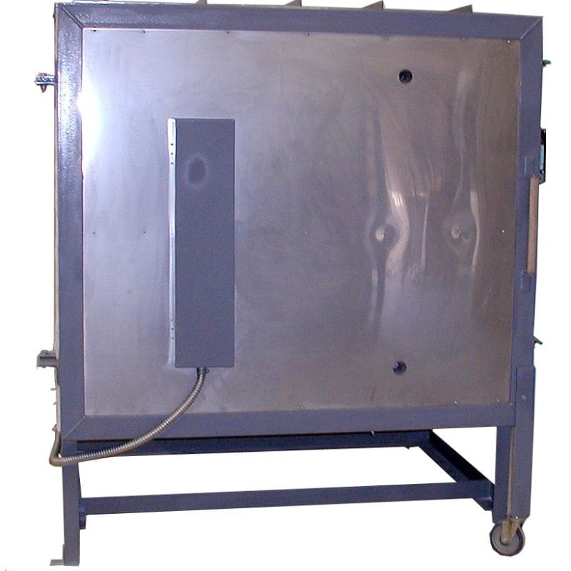FL53E large capacity kiln exterior view with closed door and heavy-duty steel frame construction