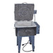 Square 146GFE kiln front view with open lid revealing interior firebrick chamber for glass firing