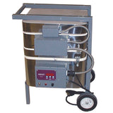 Traveler 120V kiln closed side view highlighting compact portable design