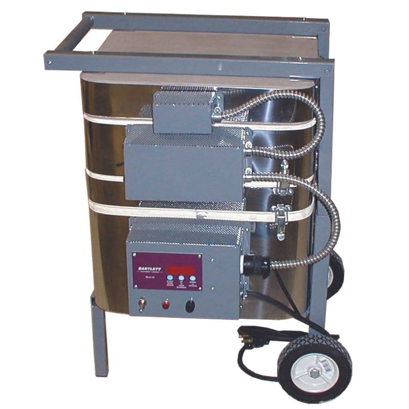 Traveler 120V kiln closed side view highlighting compact portable design