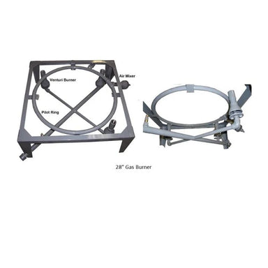 Olympic Kilns 2827G updraft gas kiln burner frame with venturi burners and pilot ring assembly