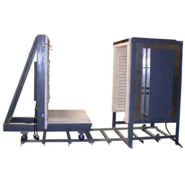 Olympic FL17E large capacity electric kiln with car track system and loading platform