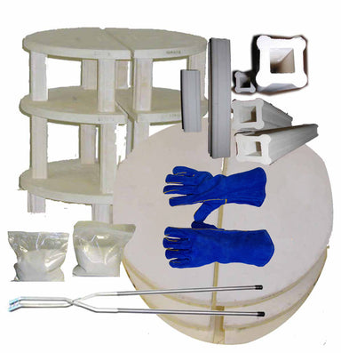 Olympic kiln furniture kit shelves and posts for the 28" Torchbearer updraft gas kiln