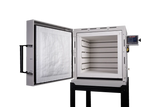 Hot Shot annealing cabinet open front view with large glass chamber
