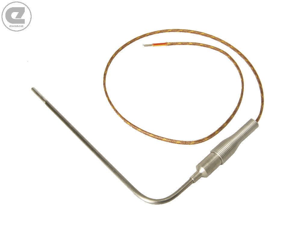 Evenheat Type-K thermocouple, 1/8 inch sheath, bent for Deluxe