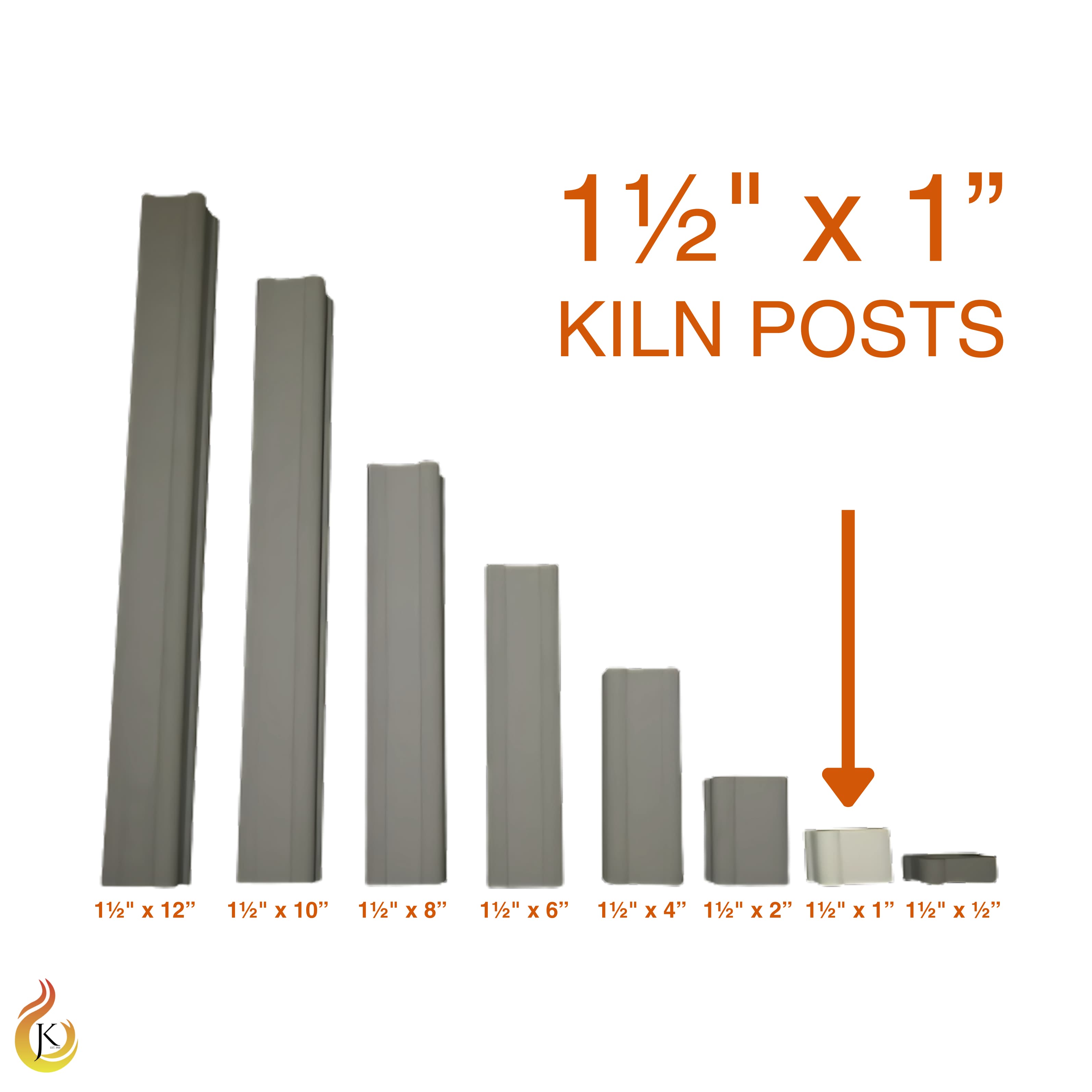 Jen-Ken 1½" x 1½" square kiln post, 1" tall