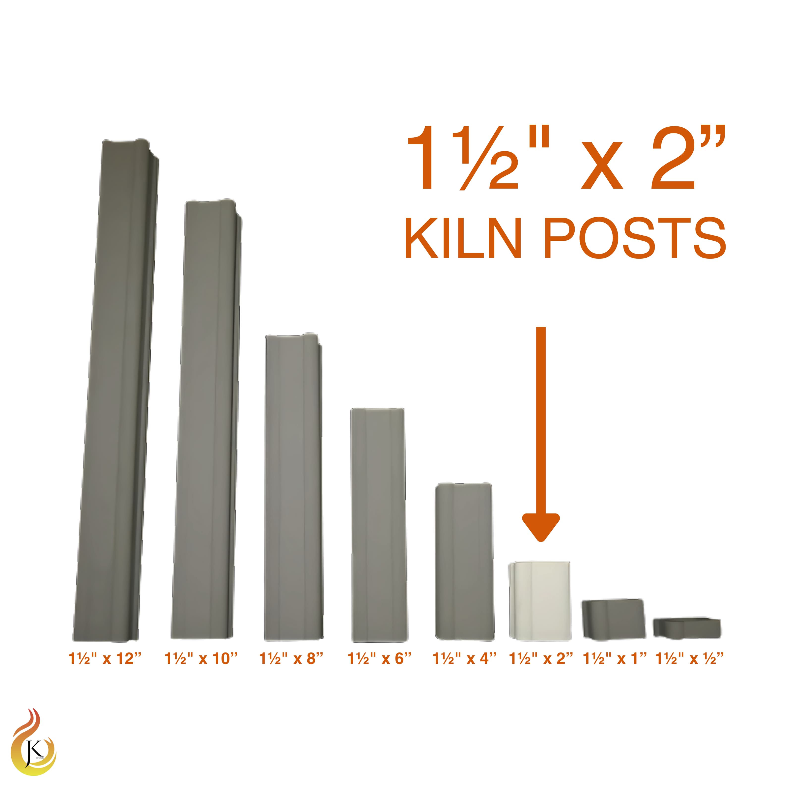 Jen-Ken 1½" x 1½" square kiln post, 2" tall
