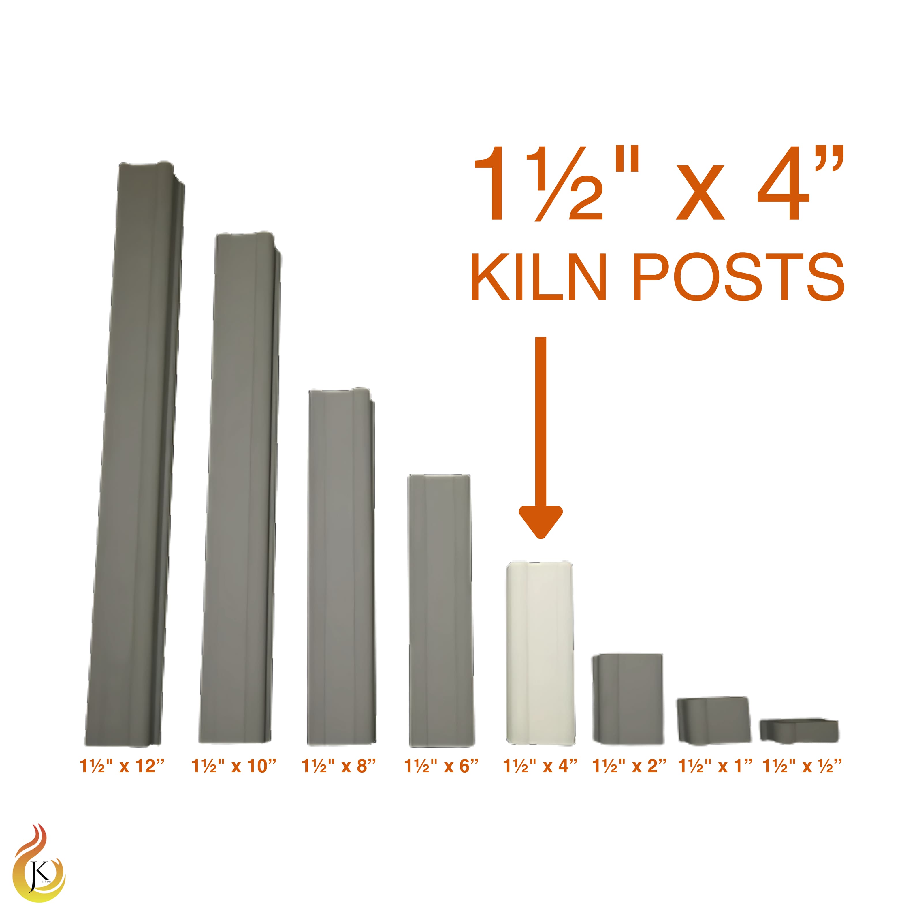 Jen-Ken 1½" x 1½" square kiln post, 4" tall
