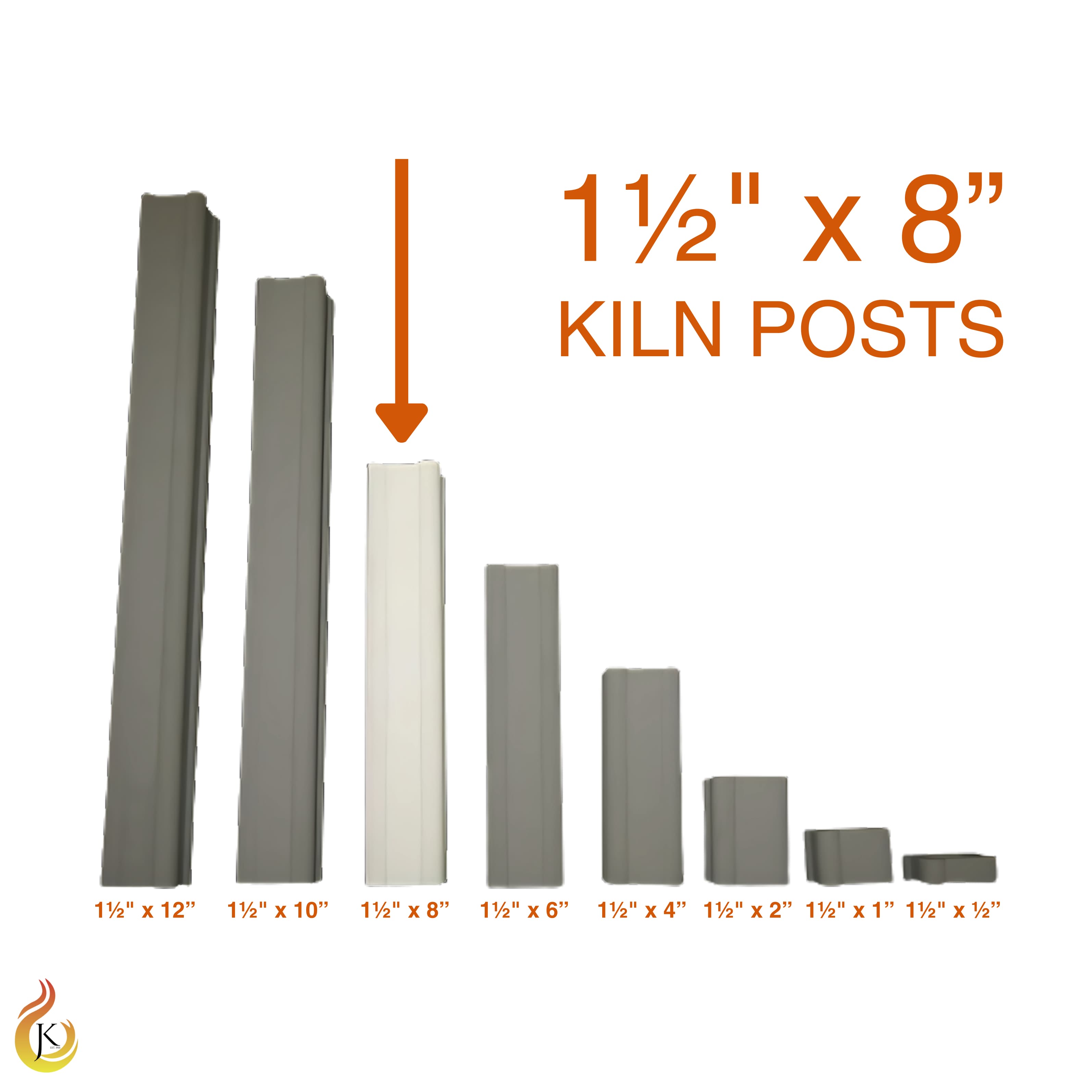 Jen-Ken 1½" x 1½" square kiln post, 8" tall