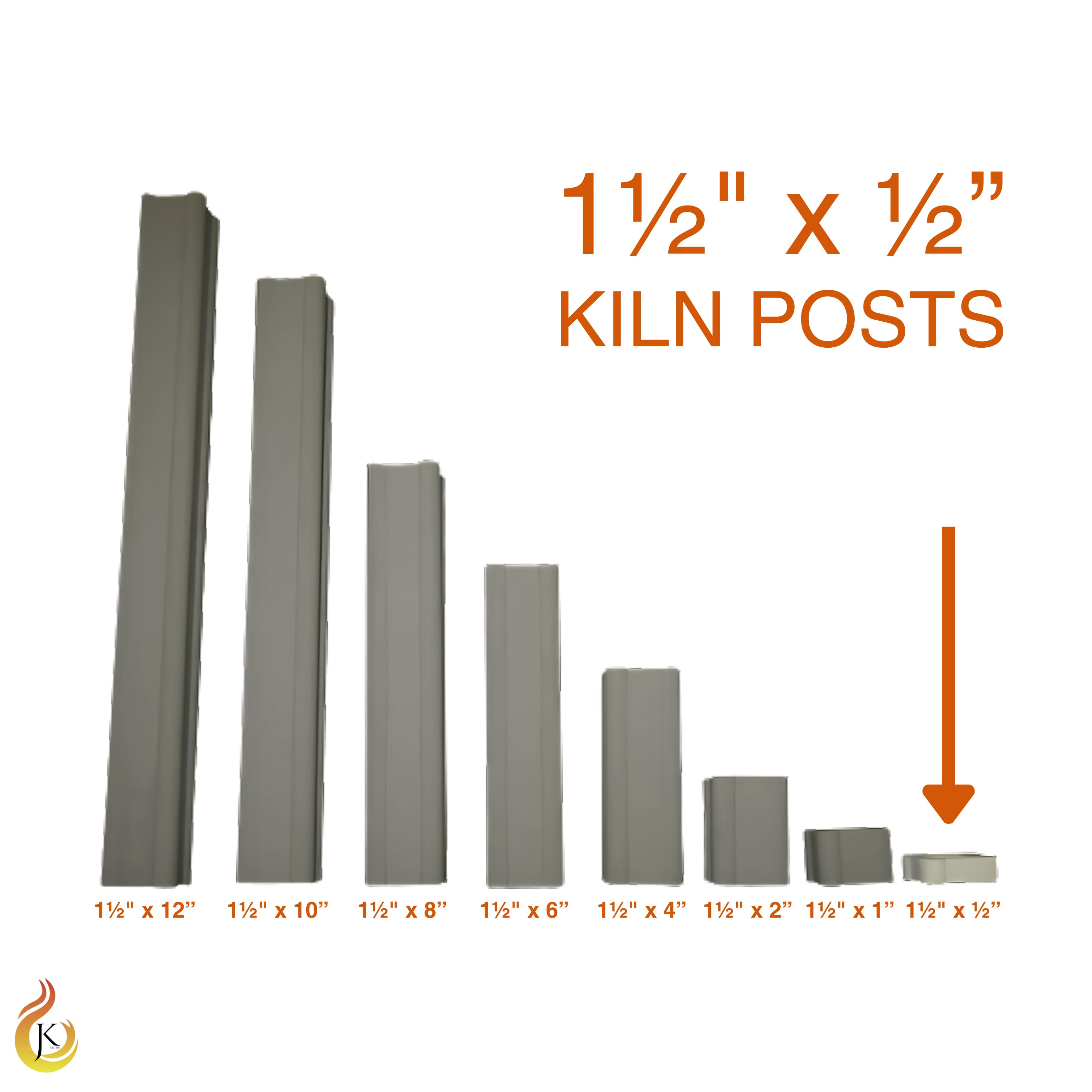 Jen-Ken 1½" x 1½" square kiln post, ½" tall