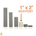 Jen-Ken 1" x 1" square kiln post, 2" tall