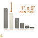 Jen-Ken 1" x 1" square kiln post, 6" tall