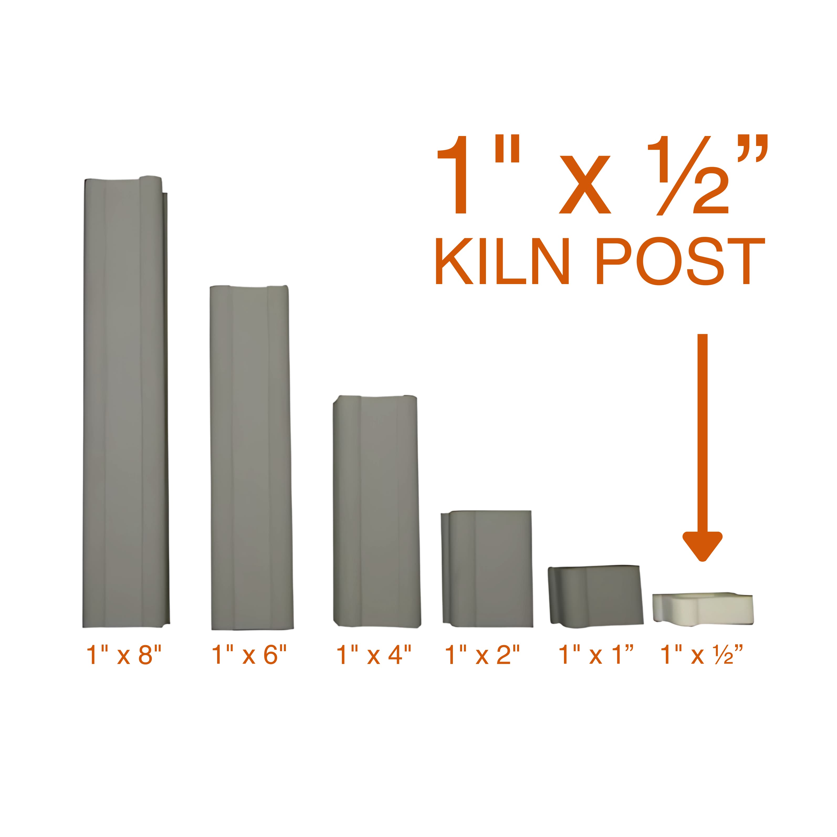 Jen-Ken 1" x 1" square kiln post, ½" tall