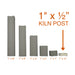 Jen-Ken 1" x 1" square kiln post, ½" tall