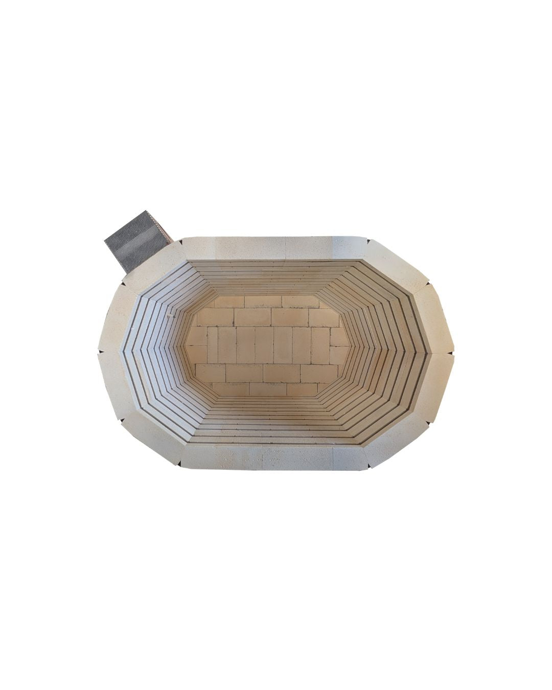 Jen-Ken Oval 27 3" Ceramic Kiln seen from above